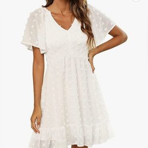 NWT White Swiss Dot Mini Dress